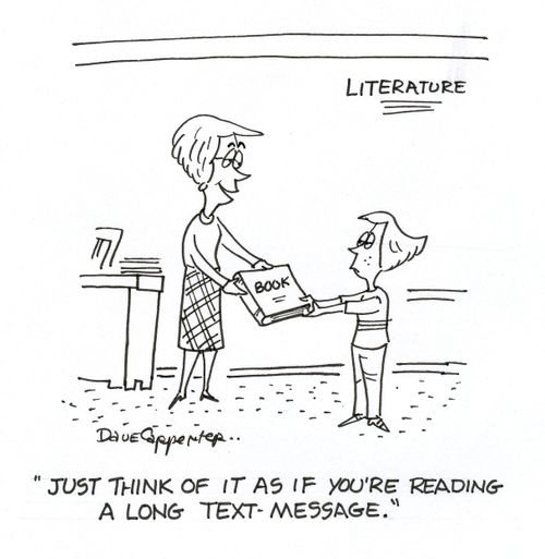 'Just think of it as if you're reading a long text-message.'