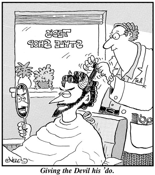 Giving the Devil his 'do.