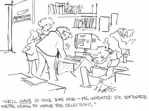 'We'll have to take this one - he invented the software we're using to make the selection.'