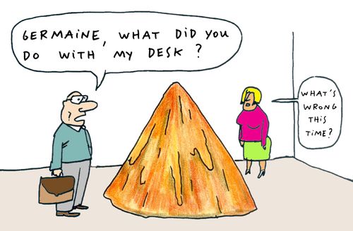 'Germaine, what did you do with my desk?'