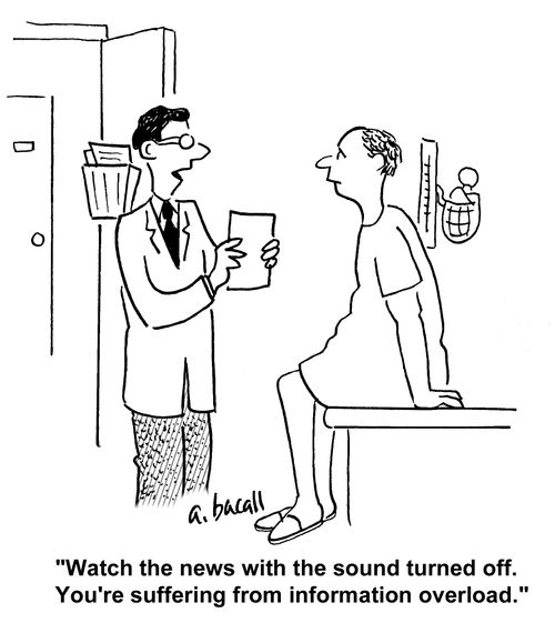 'Watch the news with the sound turned off. You're suffering from information overload.'