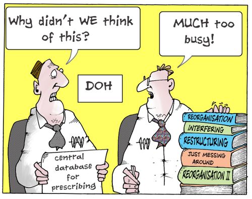 Why didn't WE think of this...MUCH to BUSY (central database for prescribing)