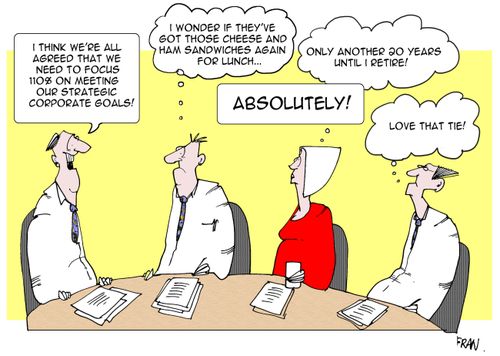 "I think we're all agreed that we need to focus 110% on meeting strategic corporate goals."