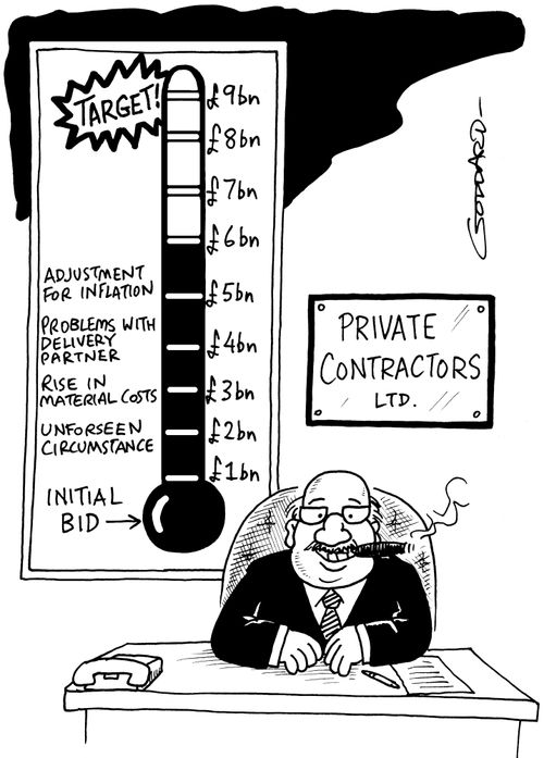 Private Contractor's Target Fee as charity thermometer
