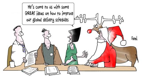 He's come up with some GREAT ideas on how to improve our global delivery schedules.