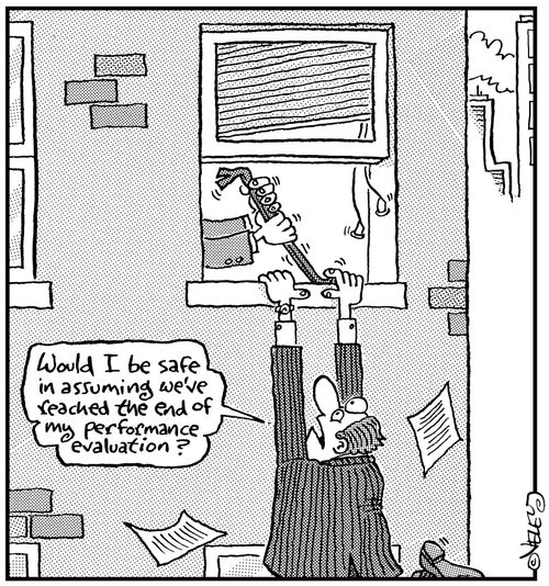 'Would I be safe in assuming we've reached the end of my performance evaluation?'