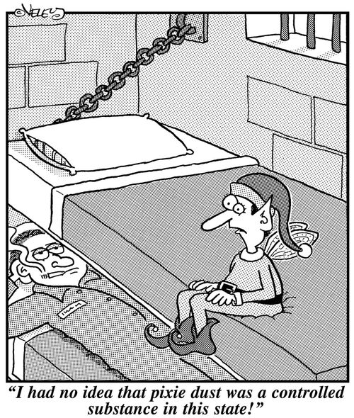 'I had no idea that pixie dust was a controlled substance in this state!'