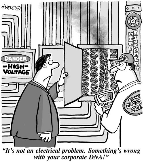 'It's not an electrical problem. Something's wrong with your corporate DNA!'