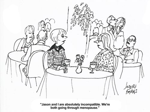'Jason and I are absolutely incompatible. We're both going through the menopause.'