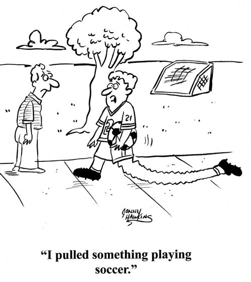 'I pulled something playing soccer.'