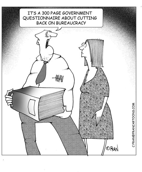 "It's a 300 page government questionnaire about cutting back on bureacracy."