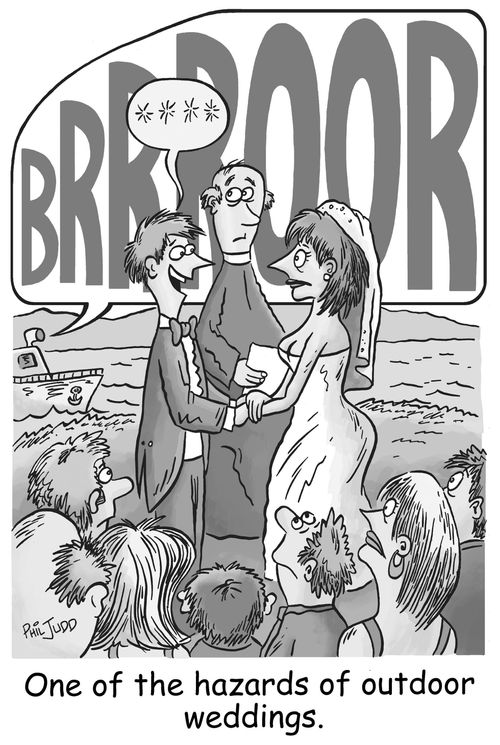 One of the hazards of outdoor weddings.