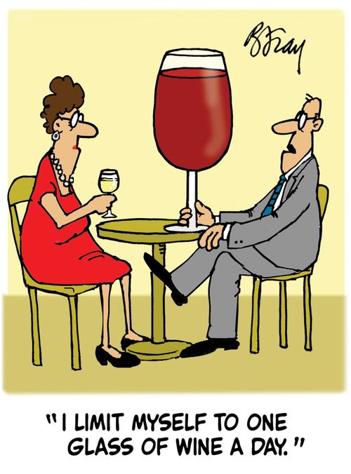 'I limit myself to one glass of wine a day.'