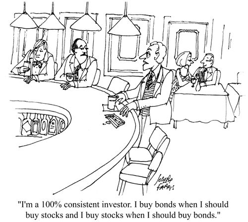 'I'm a 100% consistent investor. I buy bonds when I should buy stocks when I should buy bonds.'