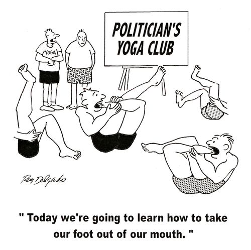 'Today we're going to learn how to take our foot out of our mouth.'