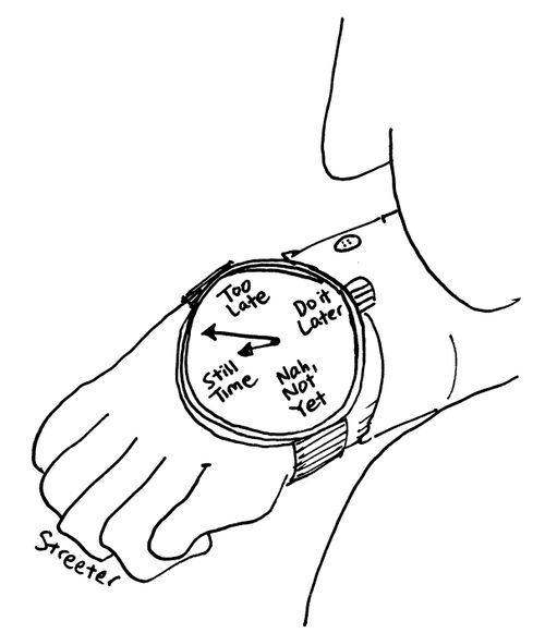 Watch - later, not yet, too late, Nah not yet.
