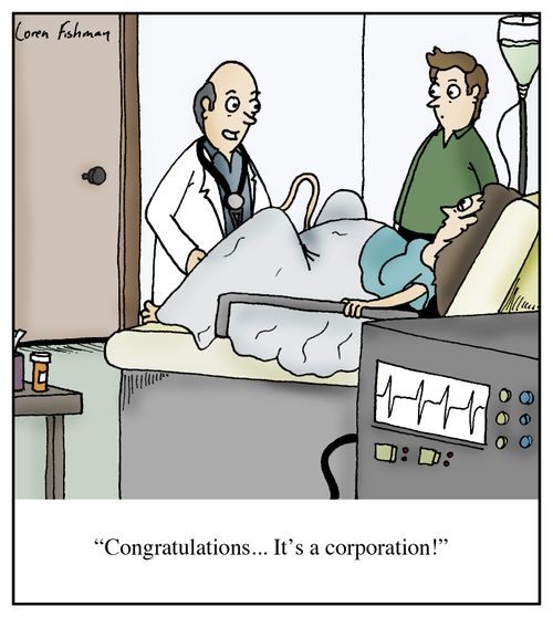 'Congratulations... It's a corporation!'