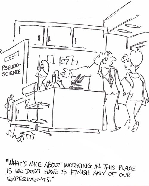 'What's nice about working in this place is we don't have to finish any of our experiments.'