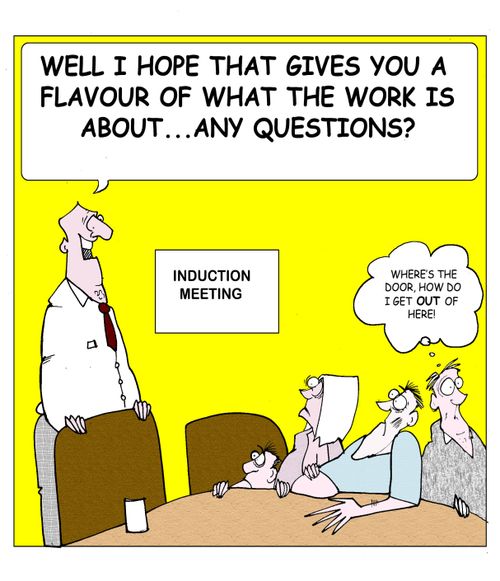 "Well I hope that gives you a flavour of what the work is about...any questions?"
