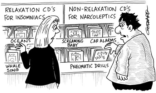 Non-relaxation CD's for narcoleptics.