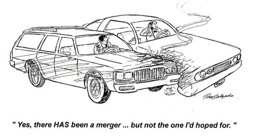 'Yes, there has been a merger... but not the one I'd hoped for.'