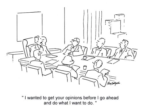 'I wanted to get your opinions before I go ahead and do what I want to do.'