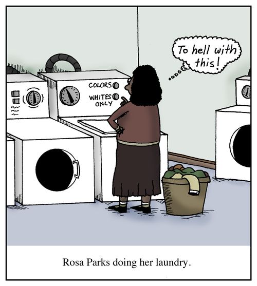 Rosa Parks doing her laundry.