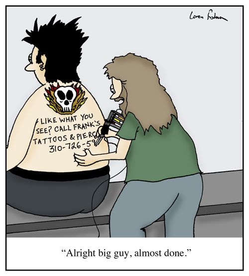 'Alright big guy, almost done.'