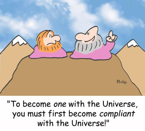 'To become ONE with the Universe, you must first become COMPLIANT with the Universe!'