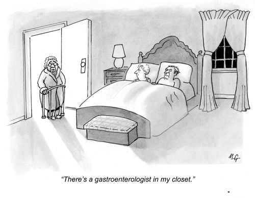 'There's a gastroenterologist in my closet.'