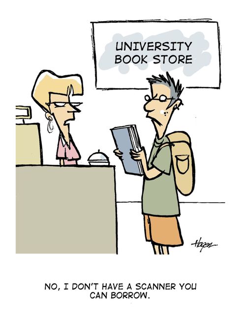 "No, I don't have a scanner you can borrow."