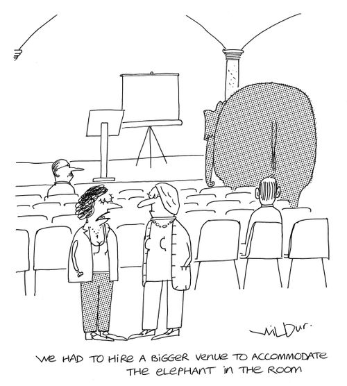 'We had to hire a bigger venue to accommodate the elephant in the room.'