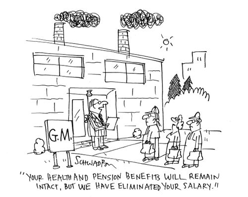 'Your health and pension benefits will remain intact, but we have eliminated your salary.'