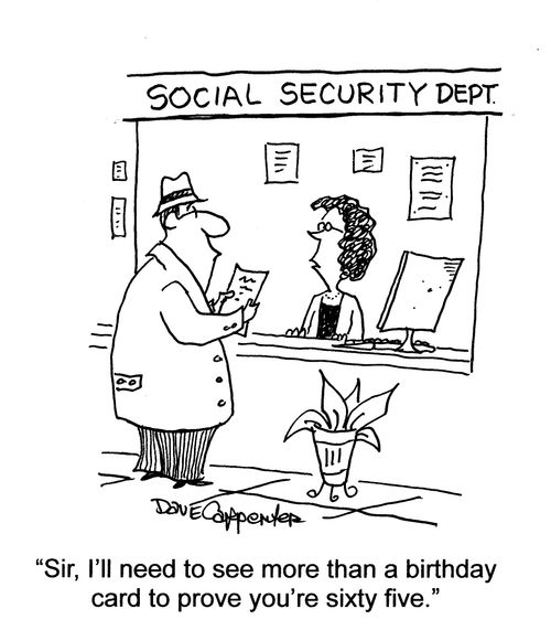 'Sir, I'll need to see more than a birthday card to prove you're sixty five.'