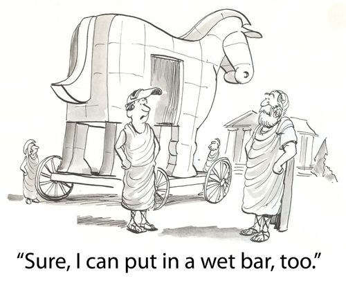 'Sure I can put in a wet bar, too.'