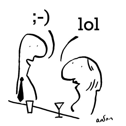 Couple flirting in Text Language.