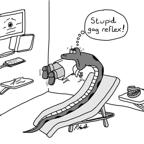 'Stupid gag reflex.'