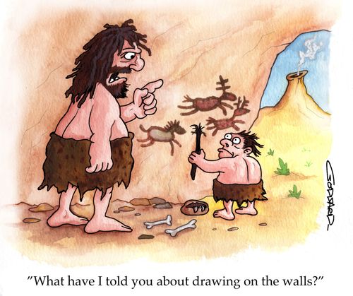 'What have I told you before about drawing on the walls?'