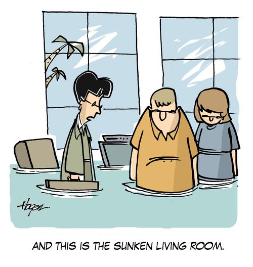 'And this is the sunken living room.'