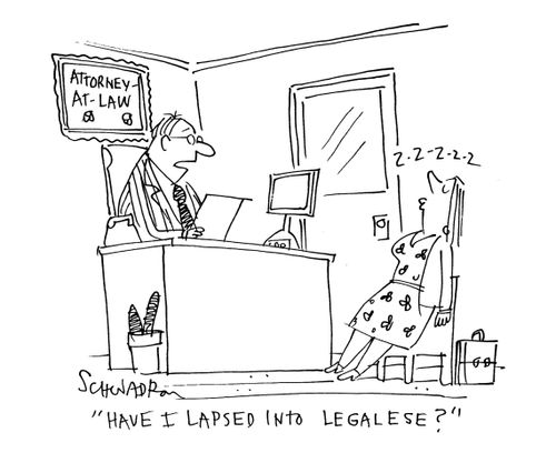 'Have I lapsed into legalese?'