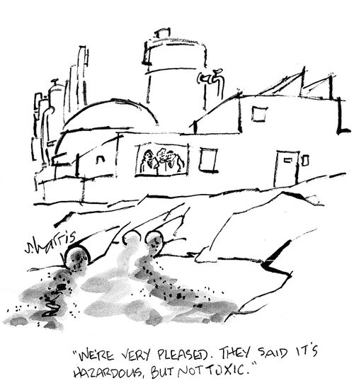 'We're very pleased.  They said it's hazardous but not toxic.'