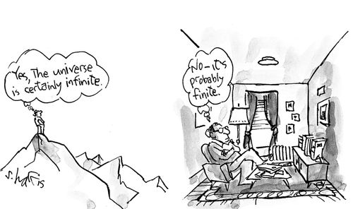 'Yes, the universe is certainly infinite.' 'No -  it probably finite.'