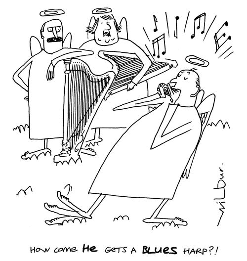 'How come he gets a blues harp?!'