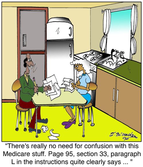 'There's really no need for confusion with this Medicare stuff. Page 95, section 33, paragraph L in the instructions quite clearly says ... '