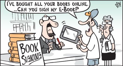'I've bought all your books online, can you sign my e-book?'