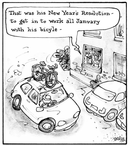 'That was his New Year's resolution to get in to work all January with his bicycle.'