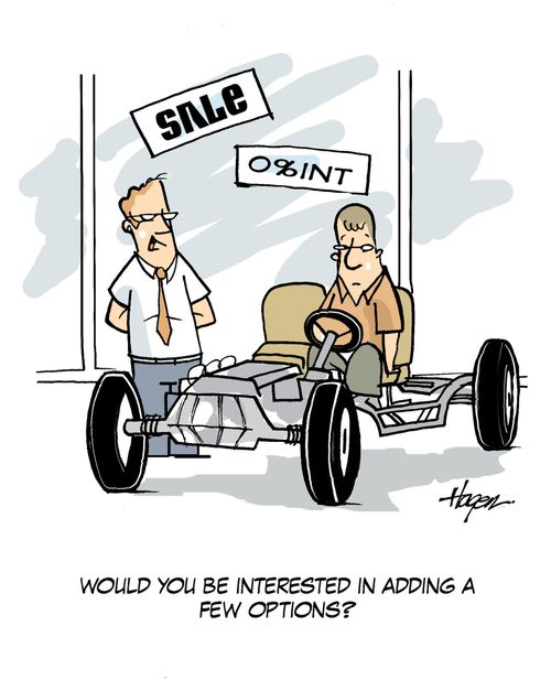 'Would you be interested in adding a few options?'