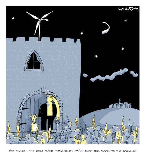 'Get rid of that ugly wind turbine or we'll burn the place to the ground!'