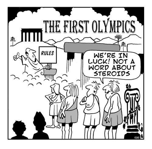 'We're in luck! Not a word about steroids.'