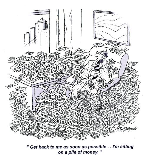 'Get back to me as soon as possible.. I'm sitting on a pile of money.'